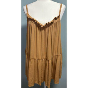 Torrid Womens 4X Tank Feminine Dainty Lightweight Crinkle Gauze Crochet Peplum